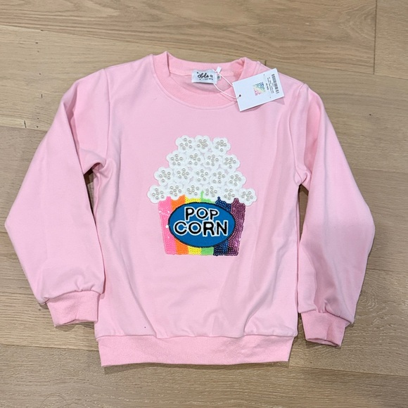 NWT Lola + The Boys Pink Popcorn Girls Sweatshirt size 10 - Picture 6 of 7